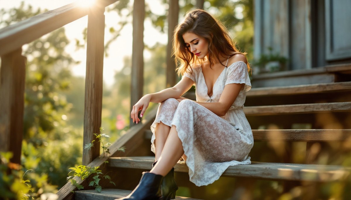 bottines avec robe longue